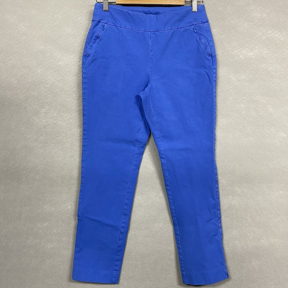 Soft Surroundings Crop Pants Women’s Small  Straight Leg High Waist Blue Stretch